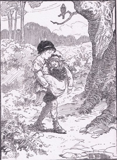 Thus wandered these two pretty dears, till death did end their grief, 1930s by Frank Adams